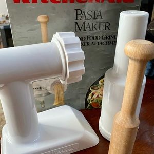 KitchenAid SNFGA Pasta Maker Stand Mixer Attachment w/ Food Grinder Attachment.